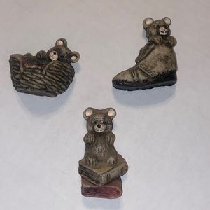 Set of 3 fun and whimsical teddy bear magnets